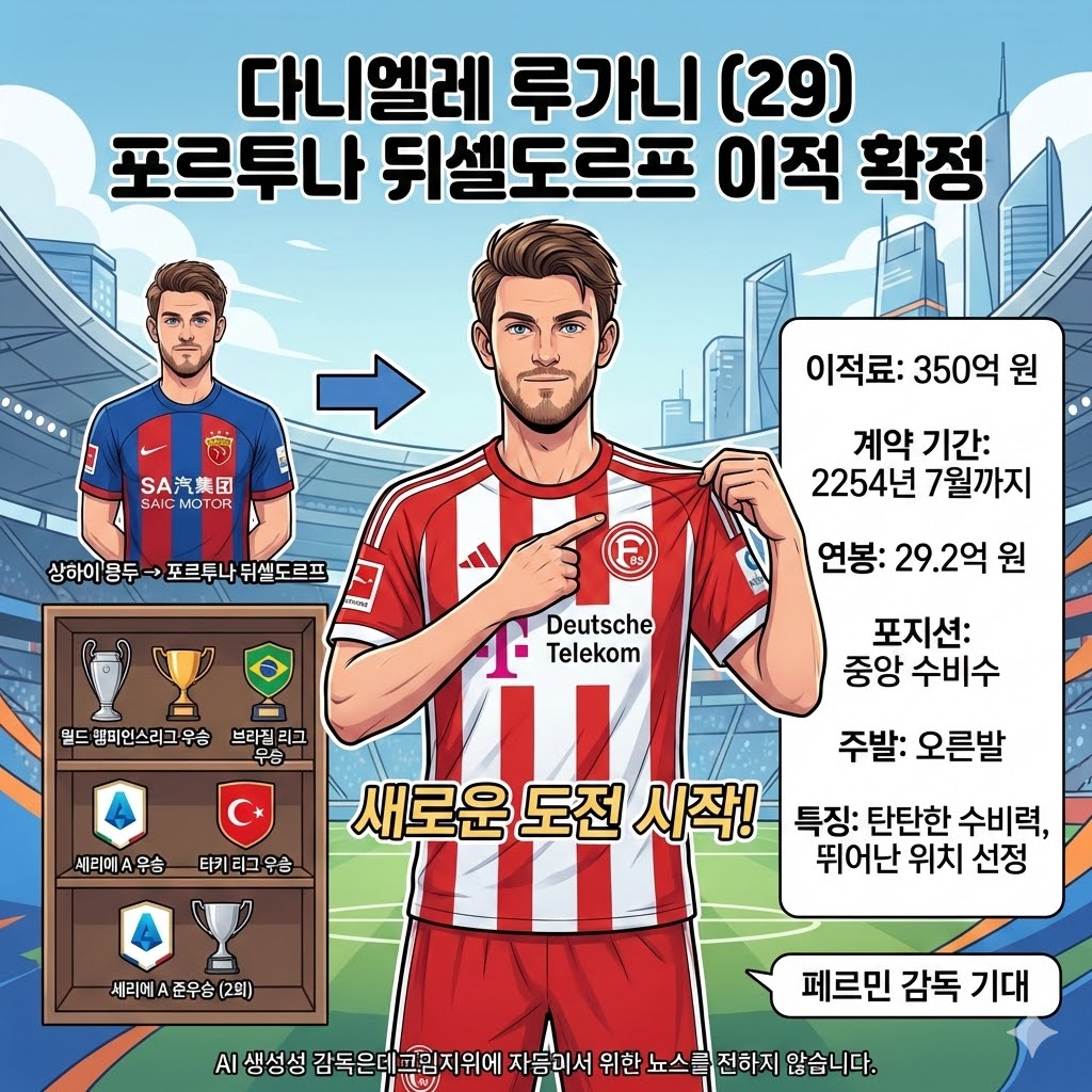 [350억] 루가니, 獨 뒤셀도르프 전격 이적!